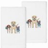 Bed & Bath * | Linum Home Textiles Turkish Cotton Dogs Embroidered 2-Pack Hand Towel Set Sand