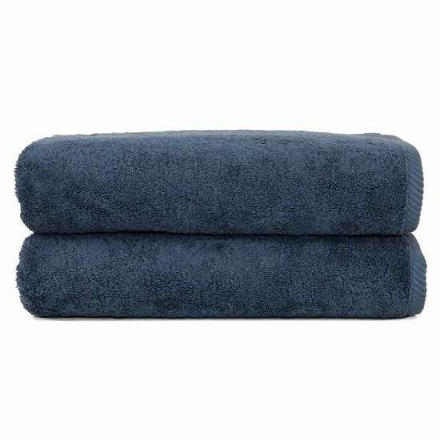 Bed & Bath * | Linum Home Textiles Soft Twist 2-Pk. Bath Towels Midnight Blue