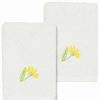 Bed & Bath * | Linum Home Textiles Turkish Cotton Daisy 2-Piece Embellished Washcloth Set Light Gray