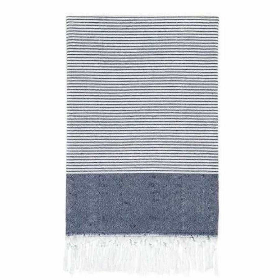 Bed & Bath * | Linum Home Textiles Elegant Thin Stripe Pestemal Beach Towel Turquoise