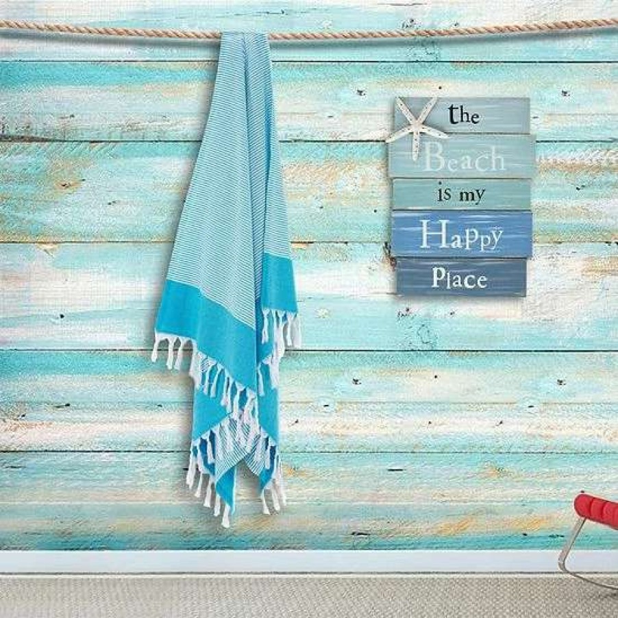 Bed & Bath * | Linum Home Textiles Elegant Thin Stripe Pestemal Beach Towel Turquoise