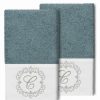 Bed & Bath * | Linum Home Textiles Turkish Cotton Monica 2-Packembellished Hand Towel Set