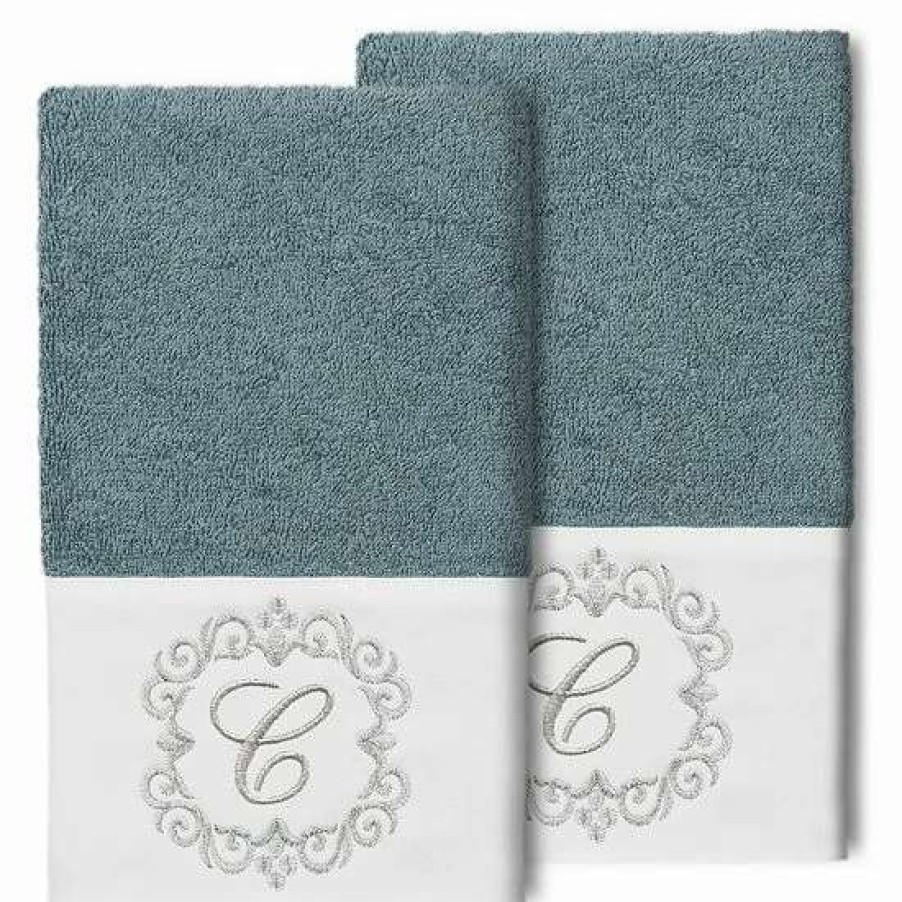 Bed & Bath * | Linum Home Textiles Turkish Cotton Monica 2-Packembellished Hand Towel Set