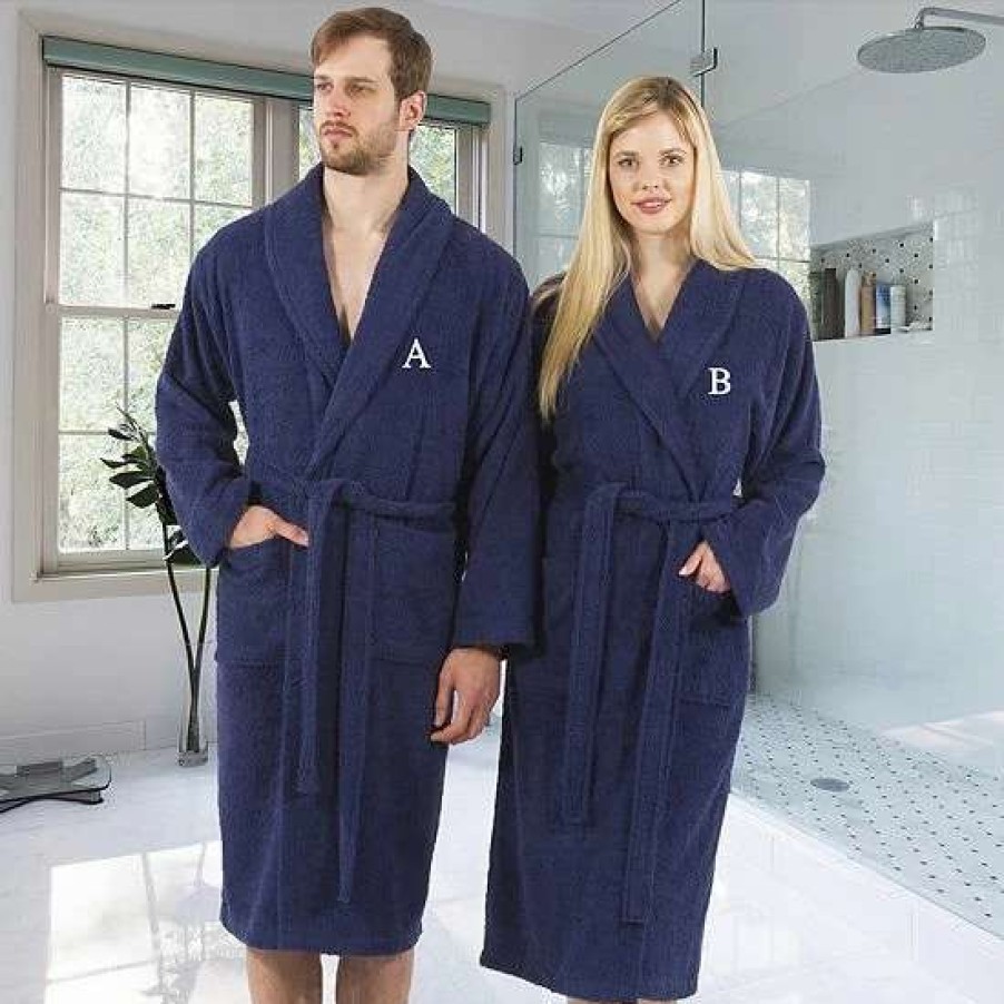 Clothing * | Linum Home Textiles Turkish Cotton Personalized Unisex Terry Bathrobe