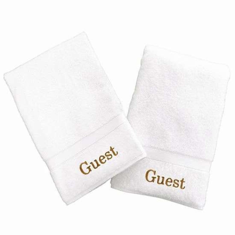 Bed & Bath * | Linum Home Textiles Terry 2-Pk. "Guest" Hand Towels