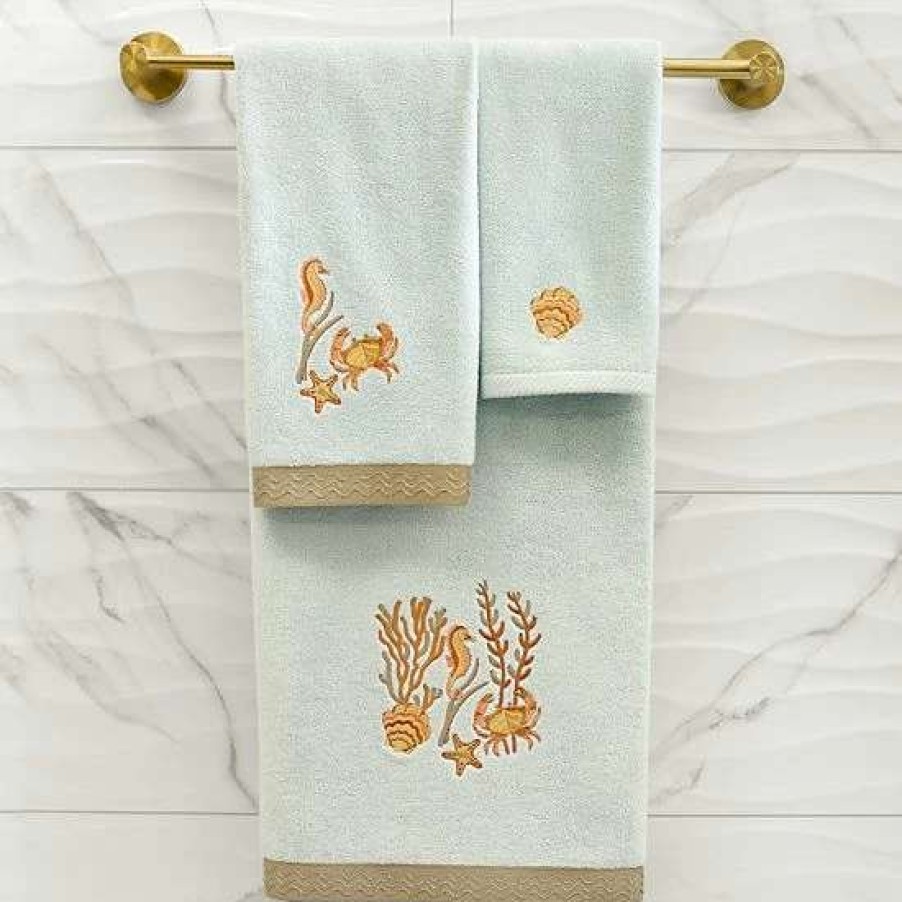 Bed & Bath * | Linum Home Textiles Turkish Cotton Aaron 2-Piece Embellished Hand Towel Set Cocoa