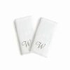 Bed & Bath * | Linum Home Textiles Monogrammed Luxury Turkish Cotton Novelty Hand Towels 2-Pack Set