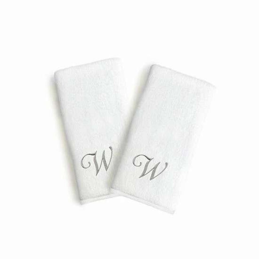 Bed & Bath * | Linum Home Textiles Monogrammed Luxury Turkish Cotton Novelty Hand Towels 2-Pack Set