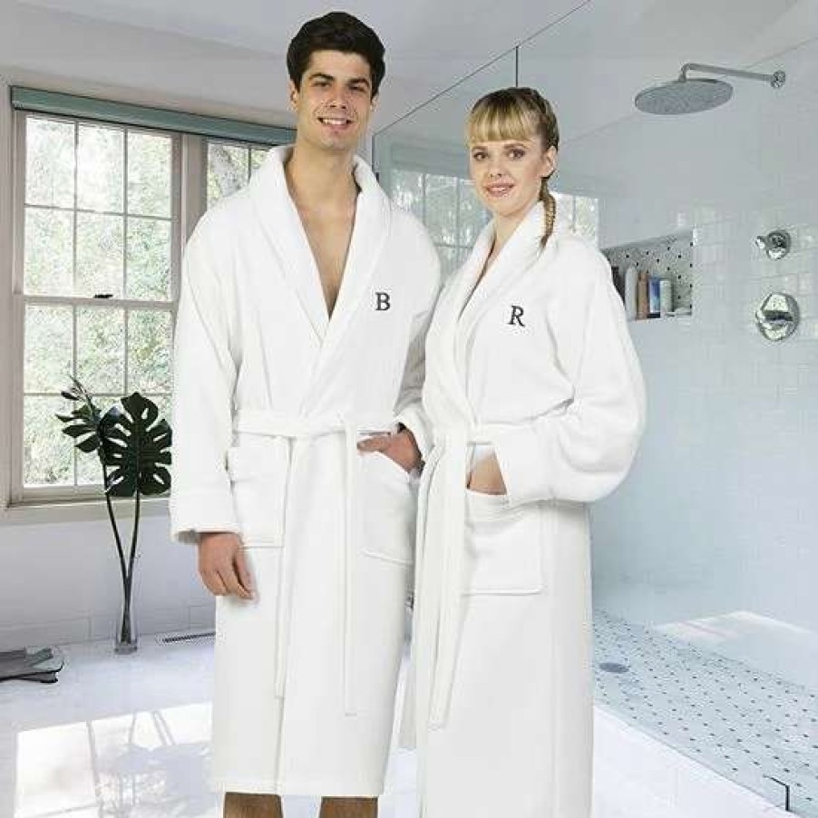 Clothing * | Linum Home Textiles Turkish Cotton Personalized Waffle Terry Bathrobe