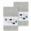 Bed & Bath * | Linum Home Textiles Turkish Cotton Khloe Embellished Hand Towel Set White