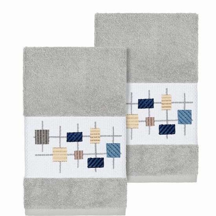 Bed & Bath * | Linum Home Textiles Turkish Cotton Khloe Embellished Hand Towel Set White