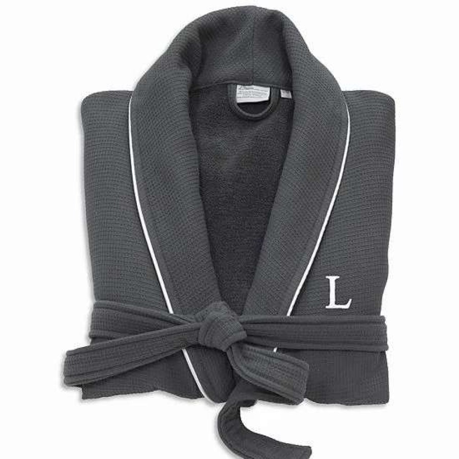 Clothing * | Linum Home Textiles Turkish Cotton Personalized Waffle Terry Bathrobe