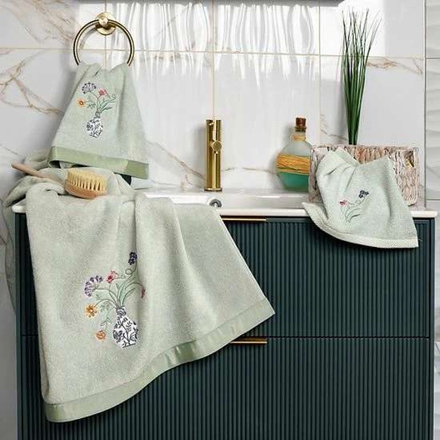 Bed & Bath * | Linum Home Textiles Turkish Cotton Stella 2-Piece Embellished Hand Towel Set Blush