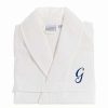 Clothing * | Linum Home Textiles Turkish Cotton Personalized Waffle Weave Bathrobe White Navy P