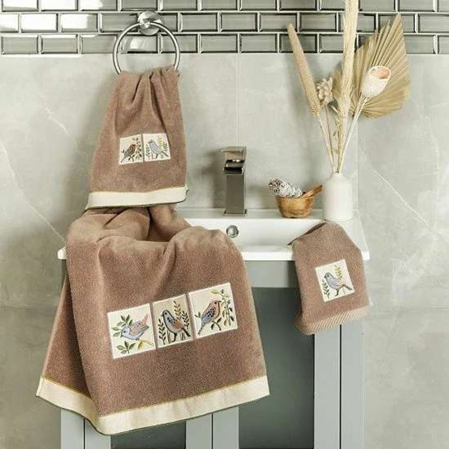 Bed & Bath * | Linum Home Textiles Turkish Cotton Belinda 4-Piece Embellished Towel Set Charcoal