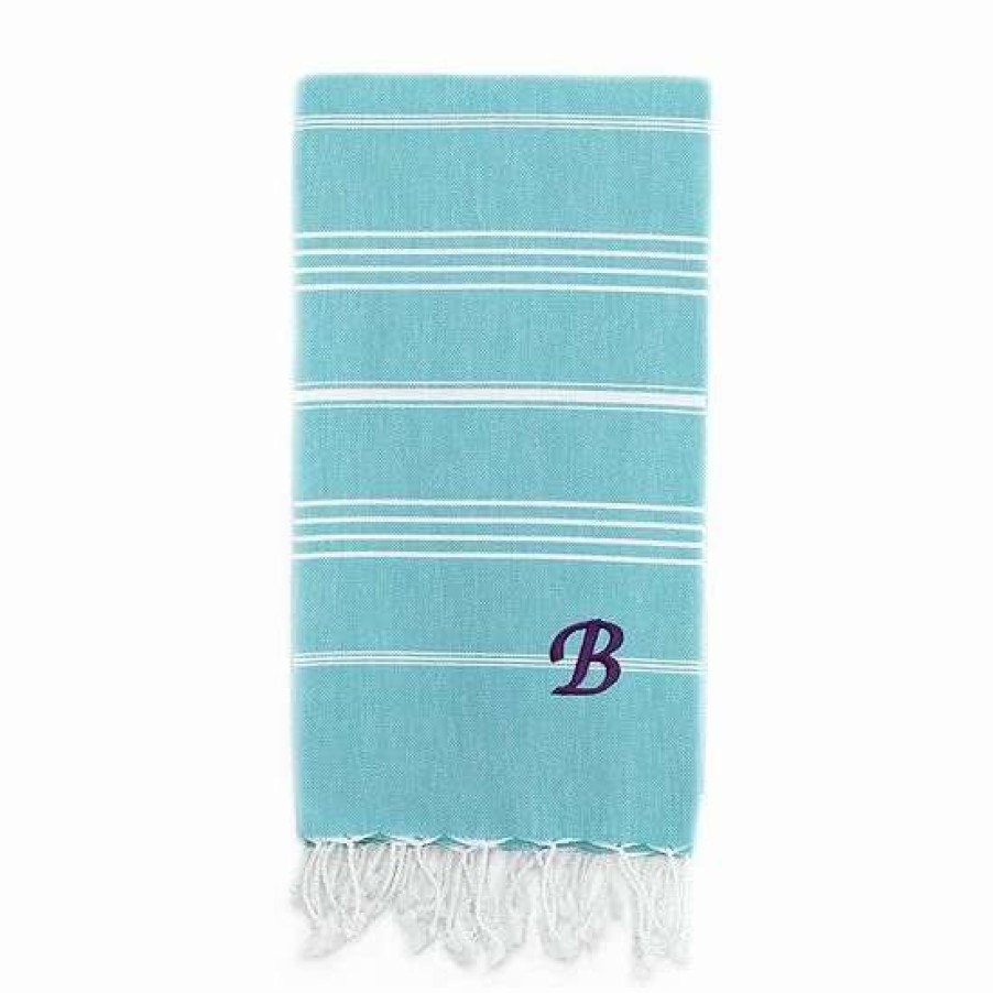 Bed & Bath * | Linum Home Textiles Turkish Cotton Lucky Personalized Pestemal Beach Towel