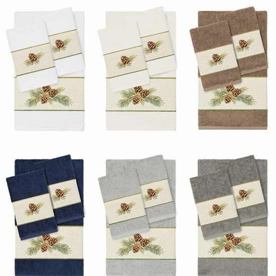 Bed & Bath * | Linum Home Textiles Turkish Cotton Pierre 3-Piece Embellished Towel Set Latte