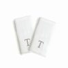 Bed & Bath * | Linum Home Textiles Monogrammed Luxury Turkish Cotton Novelty Hand Towels 2-Pack Set