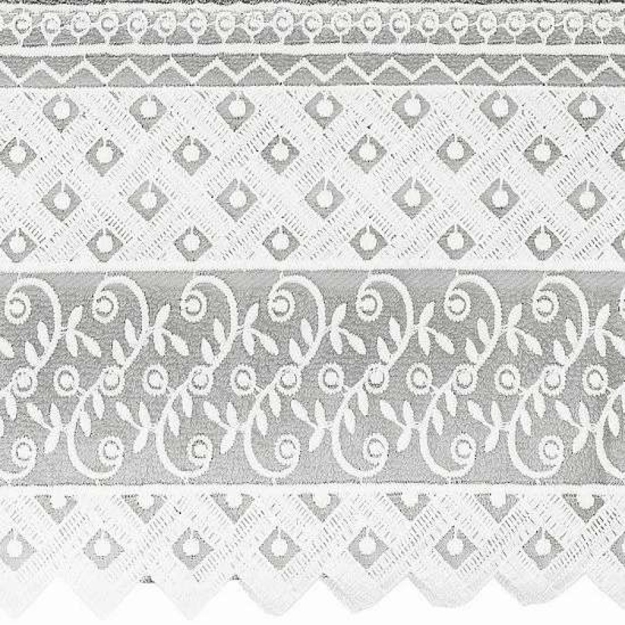 Bed & Bath * | Linum Home Textiles Turkish Cotton Aiden White Lace Embellished Bath Towel