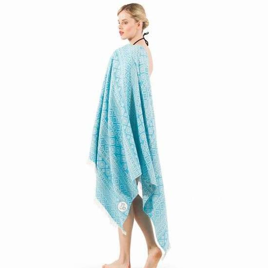 Bed & Bath * | Linum Home Textiles Turkish Cotton Sea Breeze Horoscope Capricorn Pestemal Beach Towel Sky Blue Capricorn