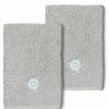 Bed & Bath * | Linum Home Textiles Turkish Cotton Ava 2-Pack Embellished Washcloth Set Cream