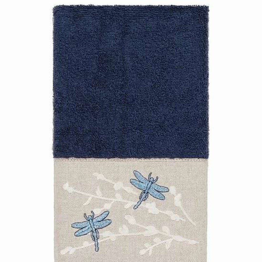 Bed & Bath * | Linum Home Textiles Turkish Cotton Braelyn Embellished Hand Towel Cream