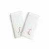 Bed & Bath * | Linum Home Textiles Monogrammed Luxury Turkish Cotton Novelty Hand Towels 2-Pack Set