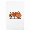 Bed & Bath * | Linum Home Textiles Peace, Love, Pumpkin Embroidered Luxury Turkish Cotton Hand Towel White