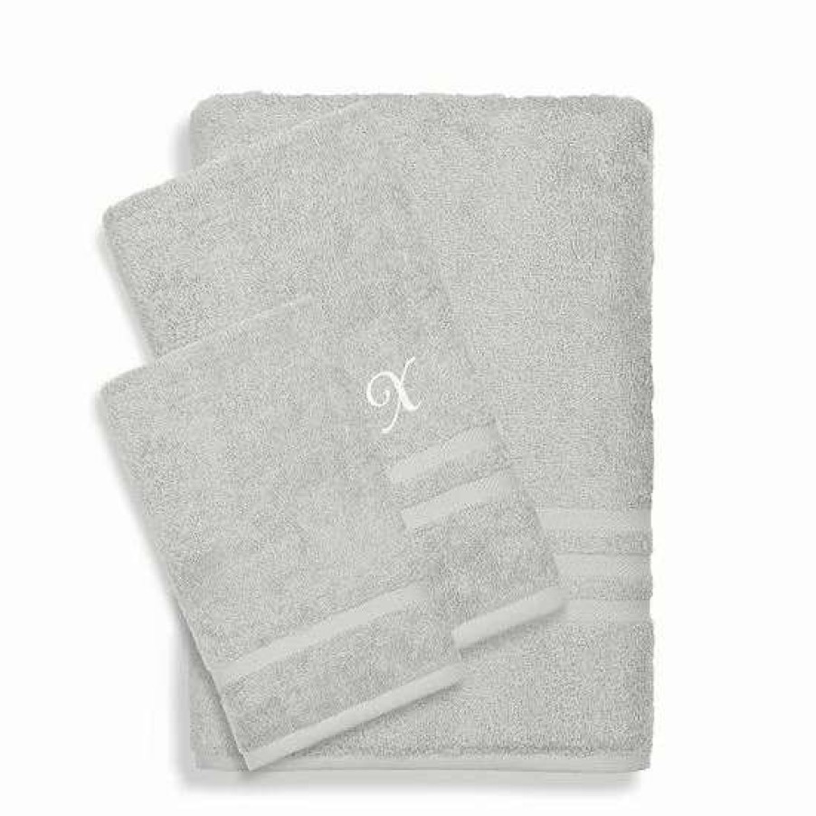 Bed & Bath * | Linum Home Textiles Turkish Cotton Denzi 3-Piece Personalized Towel Set