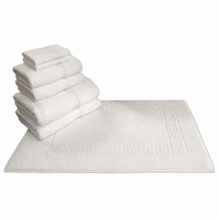 Bed & Bath * | Linum Home Textiles Terry 7-Pc. Bath Towel & Greek Key Bath Mat Set