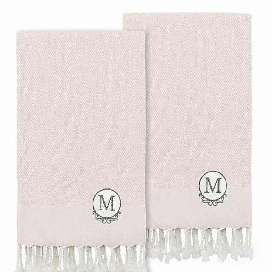 Bed & Bath * | Linum Home Textiles Turkish Cotton Personalized Fun In Paradise Pestemal 2-Pack Hand Towel Set