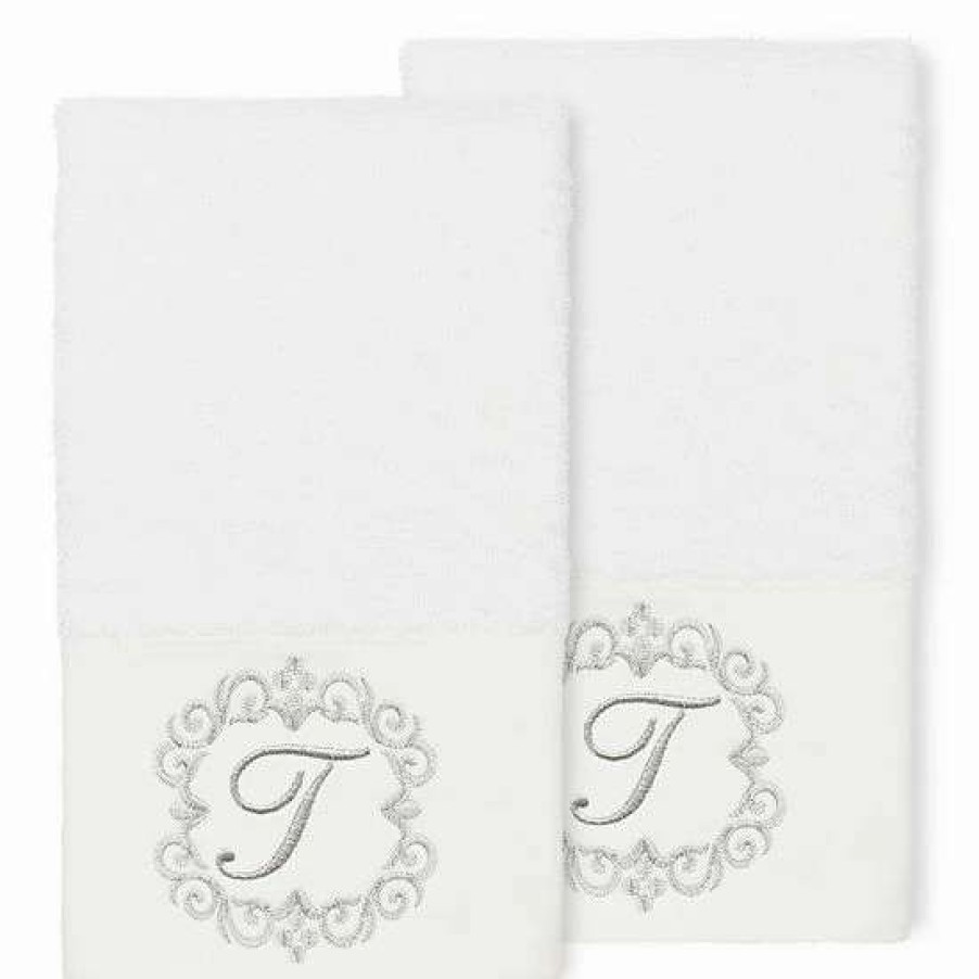 Bed & Bath * | Linum Home Textiles Turkish Cotton Monica 2-Piece Embellished Hand Towel Set