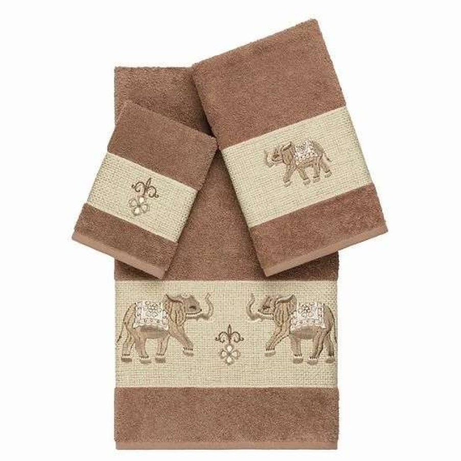 Bed & Bath * | Linum Home Textiles 3-Piece Turkish Cotton Quinn Embellished Towel Set Cream