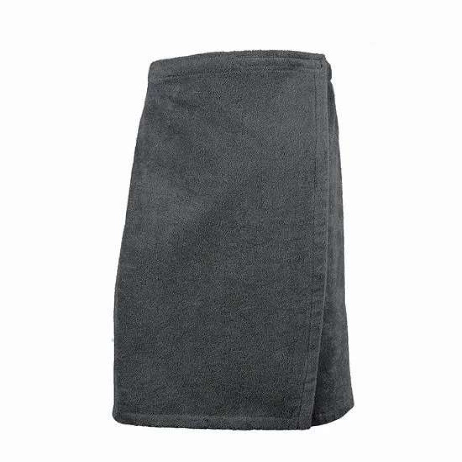 Bed & Bath * | Linum Home Textiles Turkish Cotton Men'S Terry Body Wrap Gray