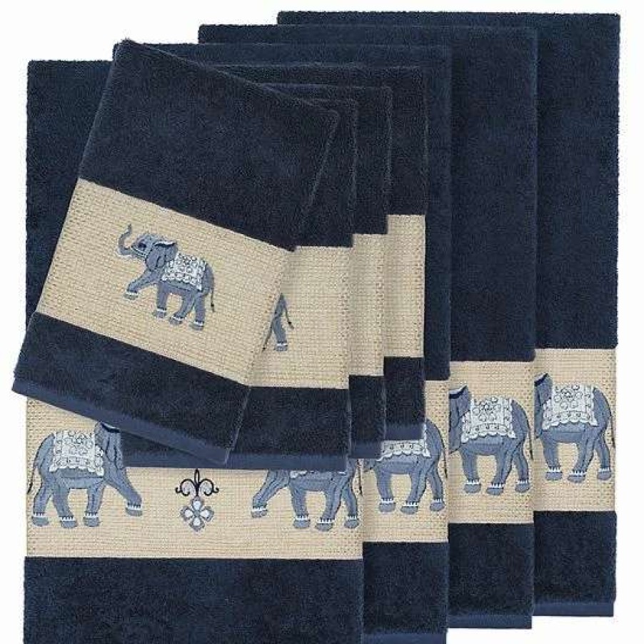 Bed & Bath * | Linum Home Textiles 8-Piece Turkish Cotton Quinn Embellished Bath Towel Set Cream