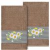 Bed & Bath * | Linum Home Textiles Turkish Cotton Daisy 2-Piece Embellished Bath Towel Set Cream