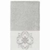 Bed & Bath * | Linum Home Textiles Turkish Cotton Alyssa Embellished Hand Towel Dark Gray