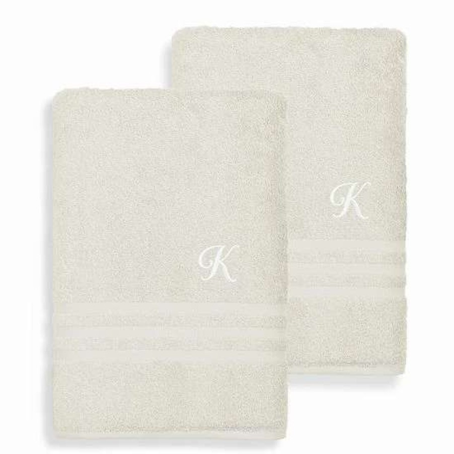 Bed & Bath * | Linum Home Textiles Turkish Cotton Denzi 2-Piece Personalized Bath Sheet Set