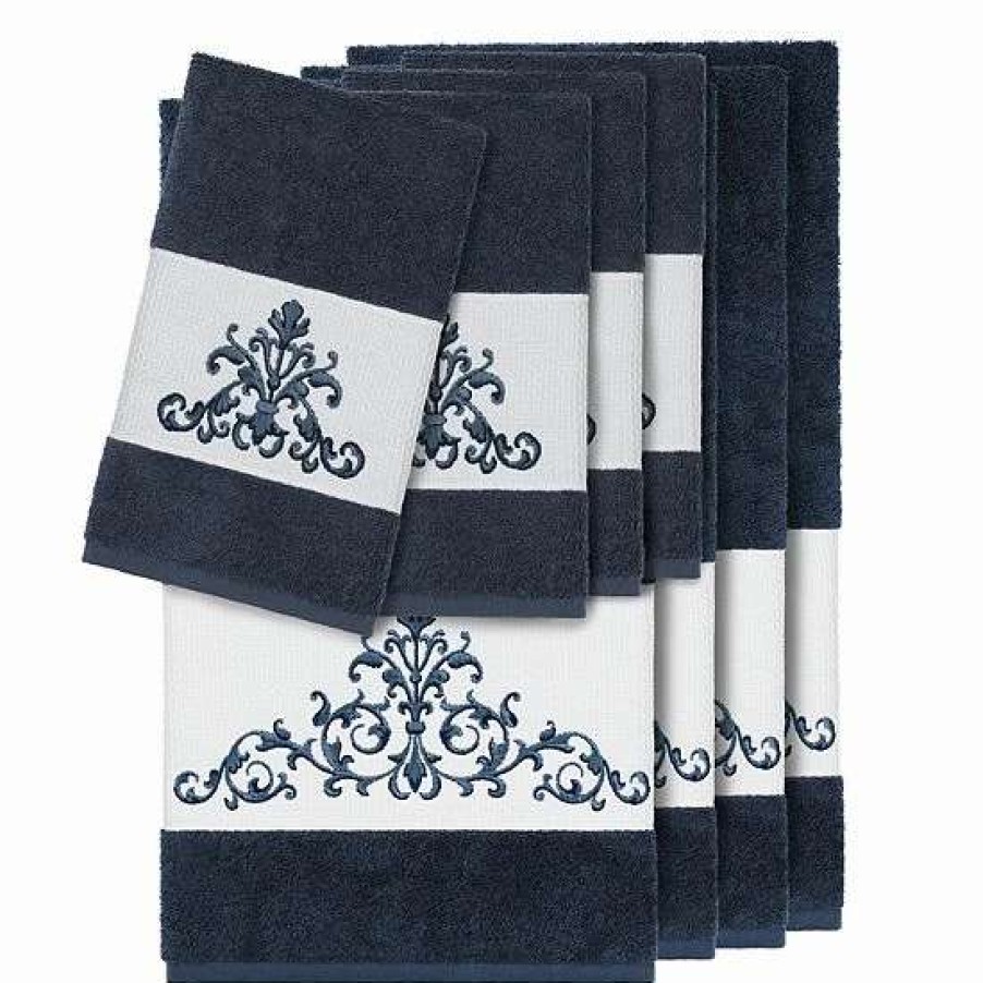 Bed & Bath * | Linum Home Textiles 8-Piece Scarlet Embellished Bath Towel Set Latte