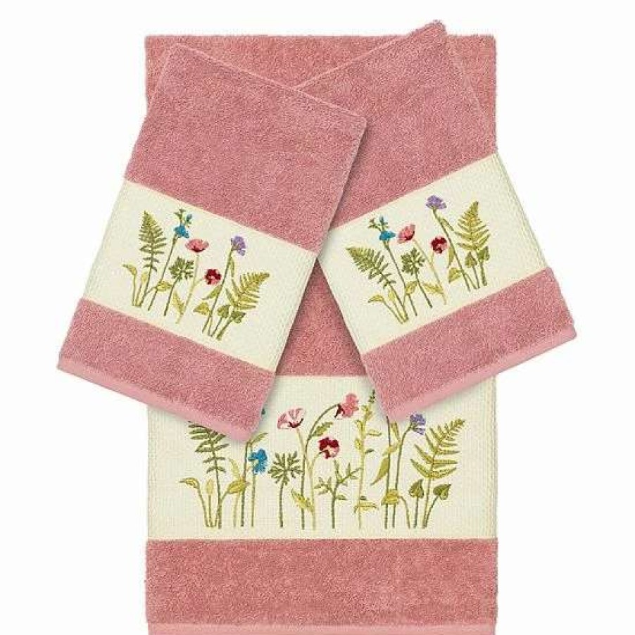 Bed & Bath * | Linum Home Textiles 3-Piece Serenity Embellished Bath Towel Set Teal