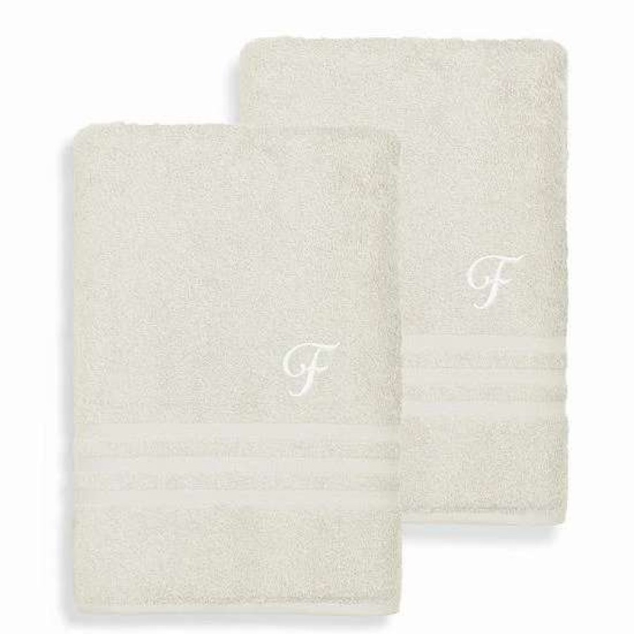 Bed & Bath * | Linum Home Textiles Turkish Cotton Denzi 2-Piece Personalized Bath Towel Set