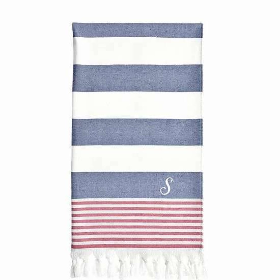 Bed & Bath * | Linum Home Textiles Turkish Cotton Patriotic Personalized Pestemal Beach Towel