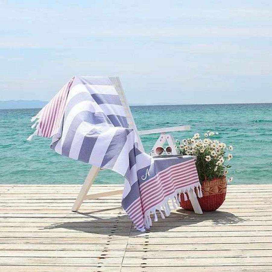 Bed & Bath * | Linum Home Textiles Turkish Cotton Patriotic Personalized Pestemal Beach Towel