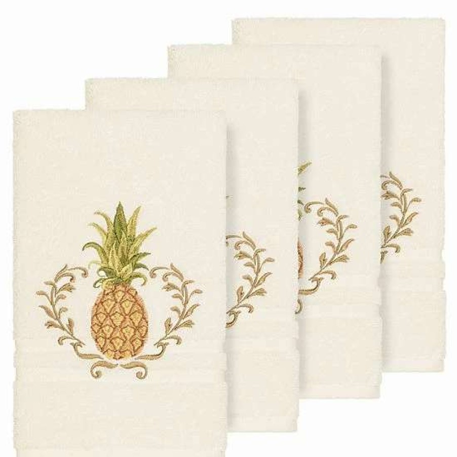 Bed & Bath * | Linum Home Textiles Turkish Cotton Welcome Embellished Hand Towel Set Latte