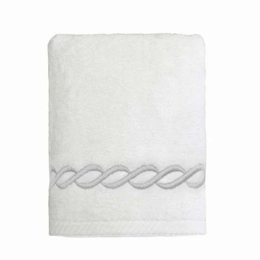 Bed & Bath * | Linum Home Textiles Soft Twist Cadena Towel White Sky Blue