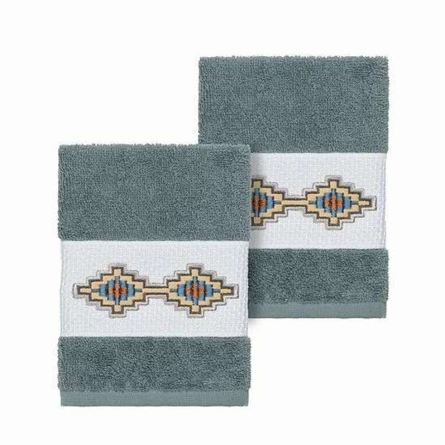 Bed & Bath * | Linum Home Textiles Turkish Cotton Gianna Embellished Washcloth Set White