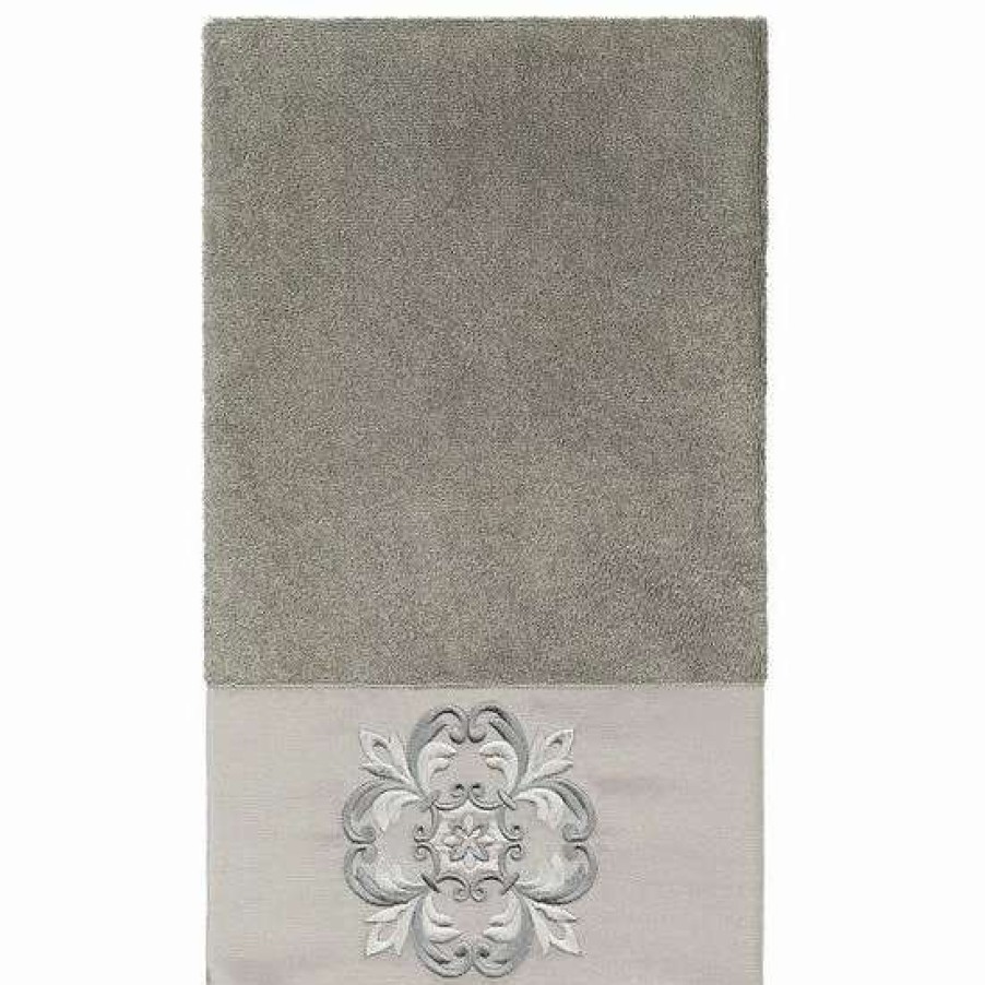 Bed & Bath * | Linum Home Textiles Turkish Cotton Alyssa Embellished Bath Towel Dark Gray