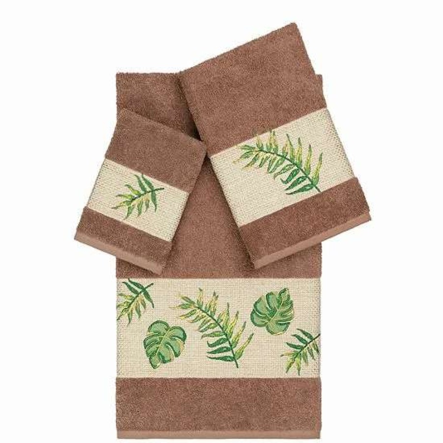 Bed & Bath * | Linum Home Textiles Turkish Cotton Zoe 3-Piece Embellished Towel Set Light Gray