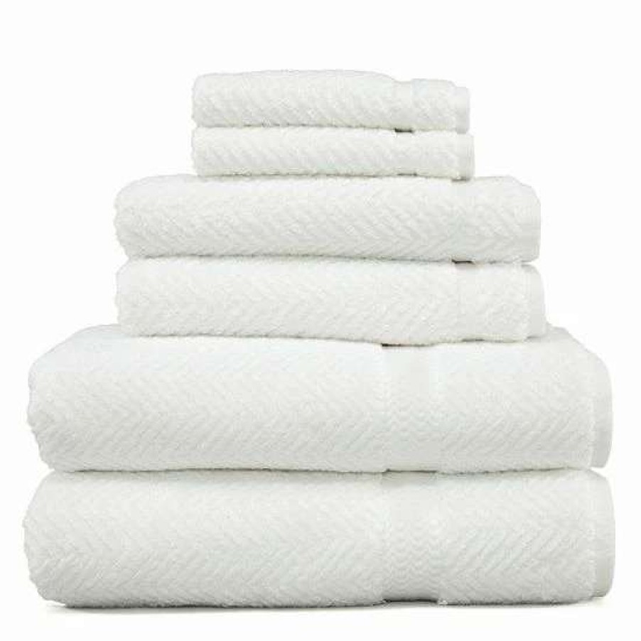 Bed & Bath * | Linum Home Textiles Herringbone 6-Pc. Bath Towel Set Gray