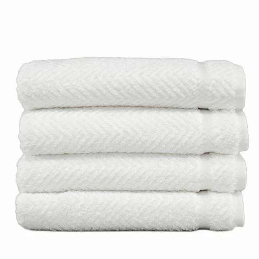 Bed & Bath * | Linum Home Textiles Herringbone 4-Pk. Hand Towels Midnight Blue